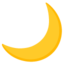 CRESCENT MOON emoji in Google's design style - Unicode 1F319