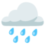 CLOUD WITH RAIN emoji in Google's design style - Unicode 1F327-FE0F