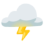 CLOUD WITH LIGHTNING emoji in Google's design style - Unicode 1F329-FE0F