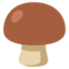 BROWN MUSHROOM emoji in Google's design style - Unicode 1F344-200D-1F7EB