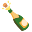 BOTTLE WITH POPPING CORK emoji in Google's design style - Unicode 1F37E