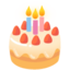 BIRTHDAY CAKE emoji in Google's design style - Unicode 1F382