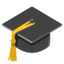 GRADUATION CAP emoji in Google's design style - Unicode 1F393