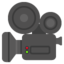 MOVIE CAMERA emoji in Google's design style - Unicode 1F3A5