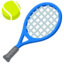 TENNIS RACQUET AND BALL emoji in Google's design style - Unicode 1F3BE