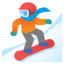 SNOWBOARDER emoji with light skin tone skin tone