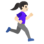 WOMAN RUNNING FACING RIGHT emoji with light skin tone skin tone