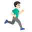 MAN RUNNING FACING RIGHT emoji with light skin tone skin tone