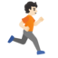 PERSON RUNNING FACING RIGHT emoji with light skin tone skin tone