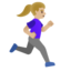 WOMAN RUNNING FACING RIGHT emoji with medium-light skin tone skin tone