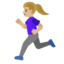 WOMAN RUNNING emoji with medium-light skin tone skin tone