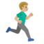 MAN RUNNING FACING RIGHT emoji with medium-light skin tone skin tone