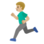 MAN RUNNING emoji with medium-light skin tone skin tone