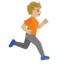 PERSON RUNNING FACING RIGHT emoji with medium-light skin tone skin tone