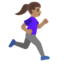 WOMAN RUNNING FACING RIGHT emoji with medium skin tone skin tone