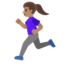 WOMAN RUNNING emoji with medium skin tone skin tone