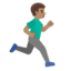 MAN RUNNING FACING RIGHT emoji with medium skin tone skin tone