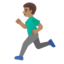 MAN RUNNING emoji with medium skin tone skin tone