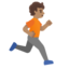 PERSON RUNNING FACING RIGHT emoji with medium skin tone skin tone