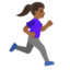 WOMAN RUNNING FACING RIGHT emoji with medium-dark skin tone skin tone