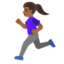 WOMAN RUNNING emoji with medium-dark skin tone skin tone