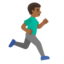 MAN RUNNING FACING RIGHT emoji with medium-dark skin tone skin tone