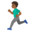 MAN RUNNING emoji with medium-dark skin tone skin tone