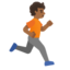 PERSON RUNNING FACING RIGHT emoji with medium-dark skin tone skin tone