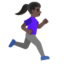 WOMAN RUNNING FACING RIGHT emoji with dark skin tone skin tone