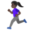 WOMAN RUNNING emoji with dark skin tone skin tone