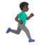 MAN RUNNING FACING RIGHT emoji with dark skin tone skin tone