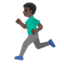 MAN RUNNING emoji with dark skin tone skin tone