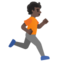 PERSON RUNNING FACING RIGHT emoji with dark skin tone skin tone