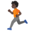 RUNNER emoji with dark skin tone skin tone