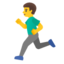 MAN RUNNING emoji in Google's design style - Unicode 1F3C3-200D-2642-FE0F