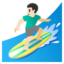 MAN SURFING emoji with light skin tone skin tone