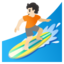 SURFER emoji with light skin tone skin tone