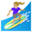 WOMAN SURFING emoji with medium-light skin tone skin tone