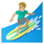 MAN SURFING emoji with medium-light skin tone skin tone