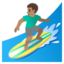 MAN SURFING emoji with medium skin tone skin tone