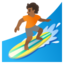 SURFER emoji with medium-dark skin tone skin tone