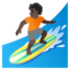 SURFER emoji with dark skin tone skin tone