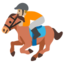 HORSE RACING emoji with medium-light skin tone skin tone