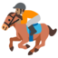 HORSE RACING emoji with medium skin tone skin tone