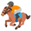 HORSE RACING emoji with medium-dark skin tone skin tone