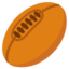 RUGBY FOOTBALL emoji in Google's design style - Unicode 1F3C9