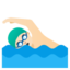 MAN SWIMMING emoji with light skin tone skin tone