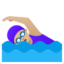 WOMAN SWIMMING emoji with medium-light skin tone skin tone