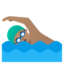 MAN SWIMMING emoji with medium skin tone skin tone