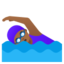 WOMAN SWIMMING emoji with medium-dark skin tone skin tone